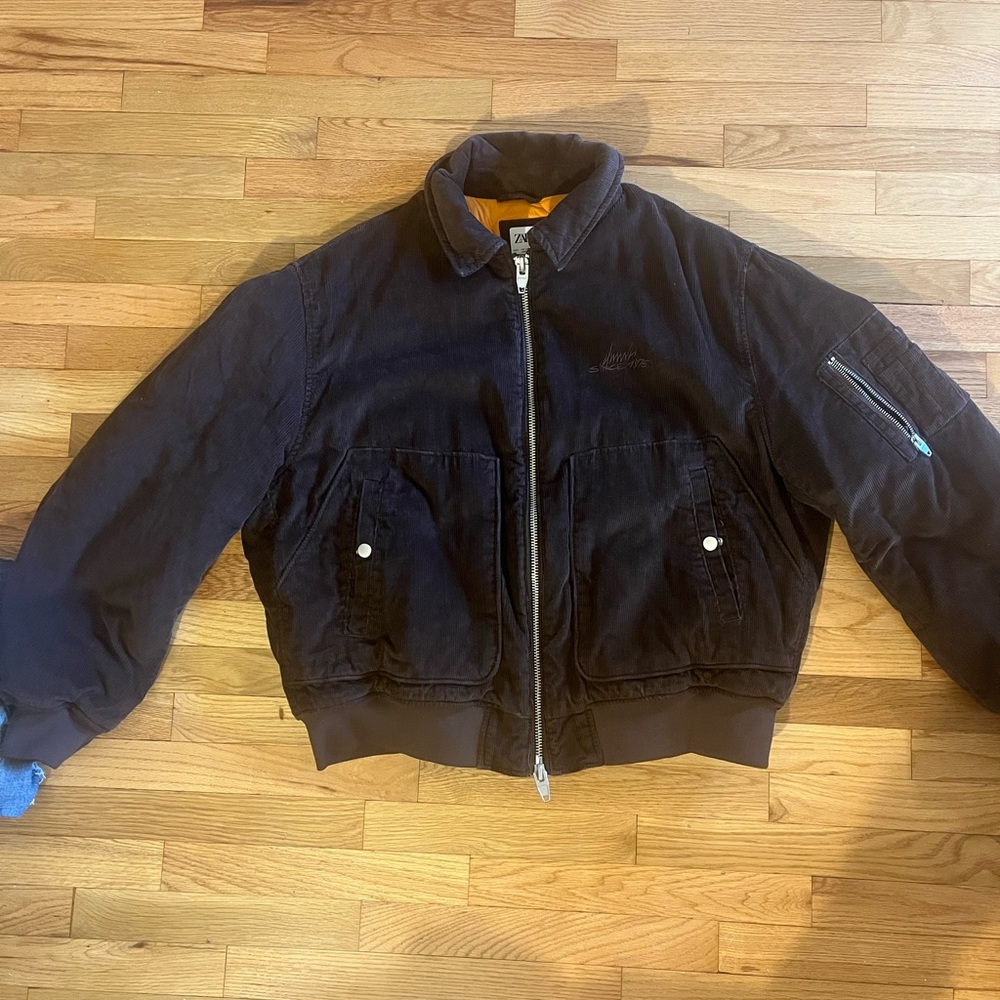 SOLD Zara brown corduroy puffer jacket